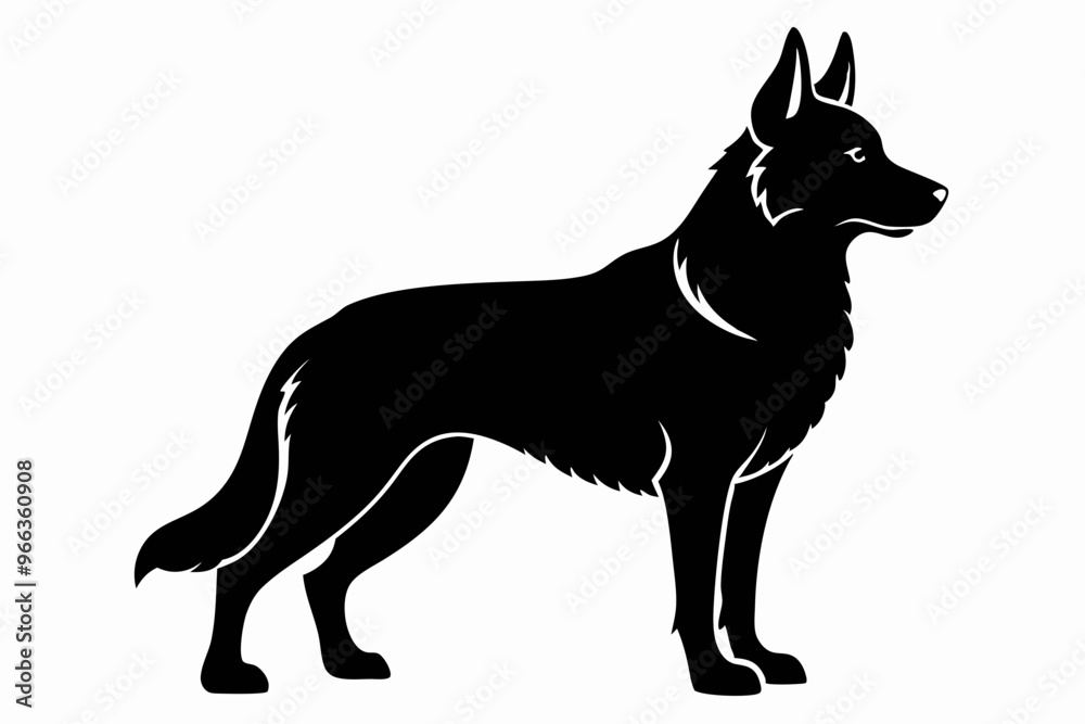 German Shepherd Dog Silhouette Vector, German Shepherd dog in different poses isolated on white background. German Shepherd Dog Silhouette Vector, German Shepherd dog in different poses isolated on white background.