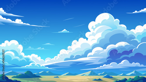 clear blue sky with white clouds Background