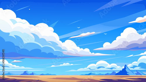 clear blue sky with white clouds Background