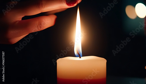 gruesome ritual sacrifice scene lit candle photo