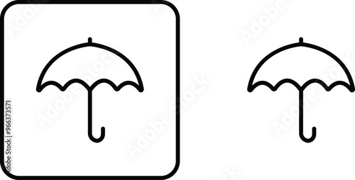Umbrella, Insurance Line Icon set. Editable Stroke flat black vector collection isolated on transparent background. Pixel Perfect. Protection parasol symbol. For Mobile and Web. Insurance Act Solid
