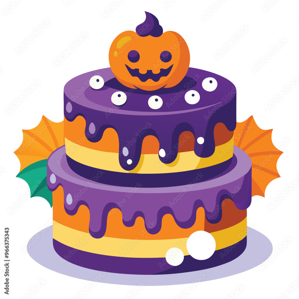 halloween cake vector illustration on white background halloween cake vector illustration on white background