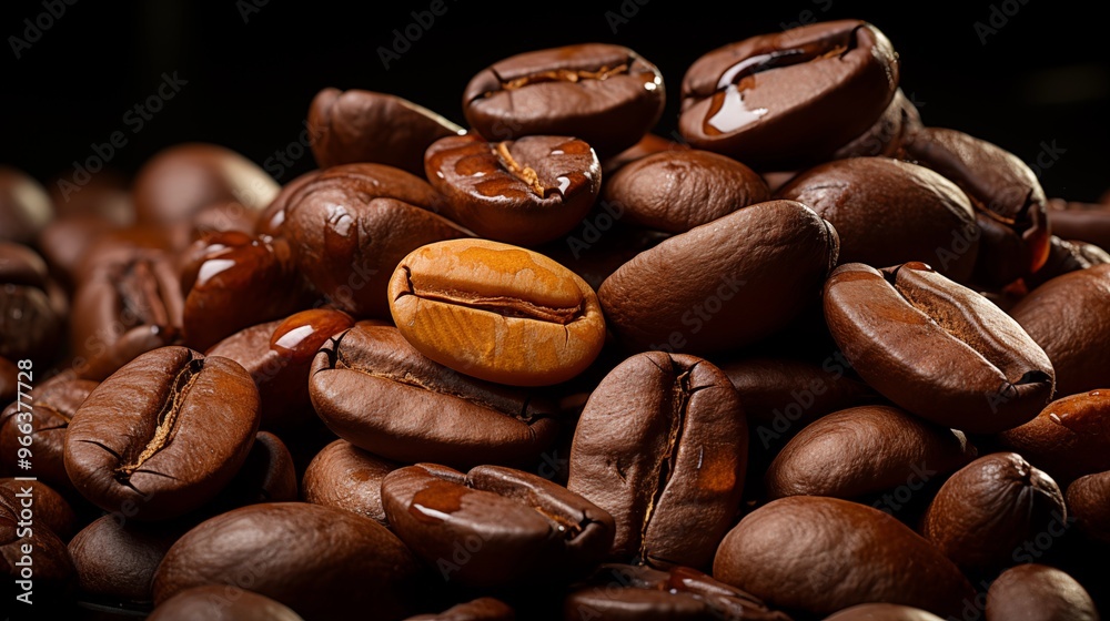 © hamad - coffee beans in black background. © hamad - coffee beans in black background.