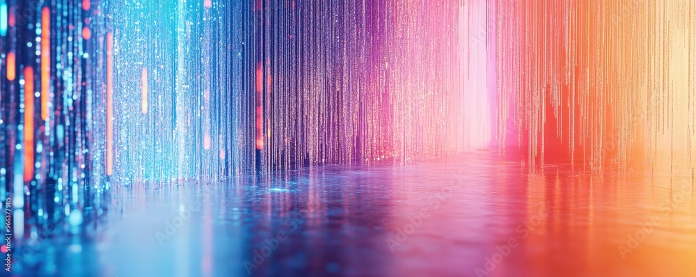 A vibrant and colorful abstract background featuring illuminated lines and reflections, perfect for artistic and technological themes. A vibrant and colorful abstract background featuring illuminated lines and reflections, perfect for artistic and technological themes.