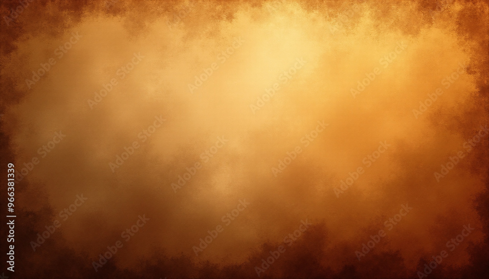 Fototapeta premium Abstract rustic brown and ochre gradient noisy grain background texture