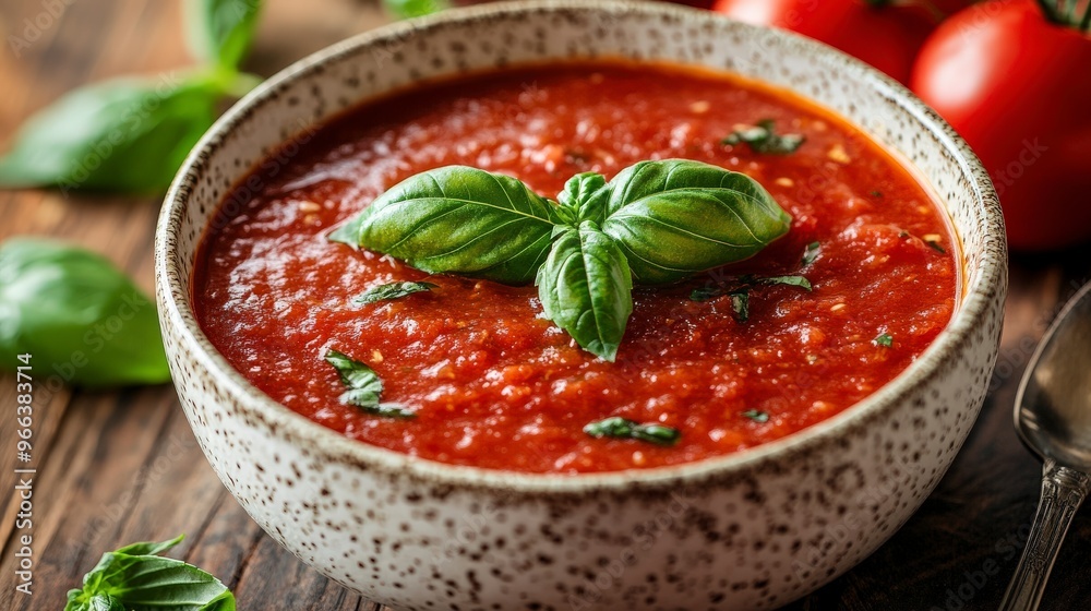 Fresh Italian Marinara Sauce with Basil and Tomatoes Fresh Italian Marinara Sauce with Basil and Tomatoes