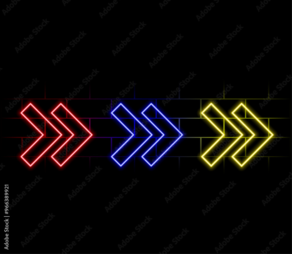 neon arrow sign. neon symbol