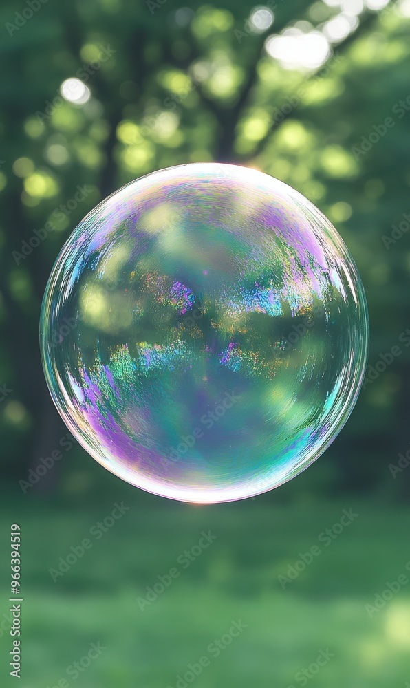 Iridescent Soap Bubble in Nature Iridescent Soap Bubble in Nature