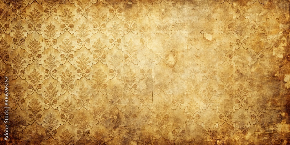 Fototapeta premium Golden Floral Pattern Vintage Texture, background, pattern, texture