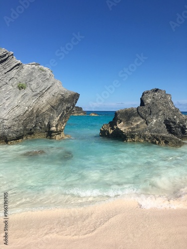 beach and rocks in Bermuda