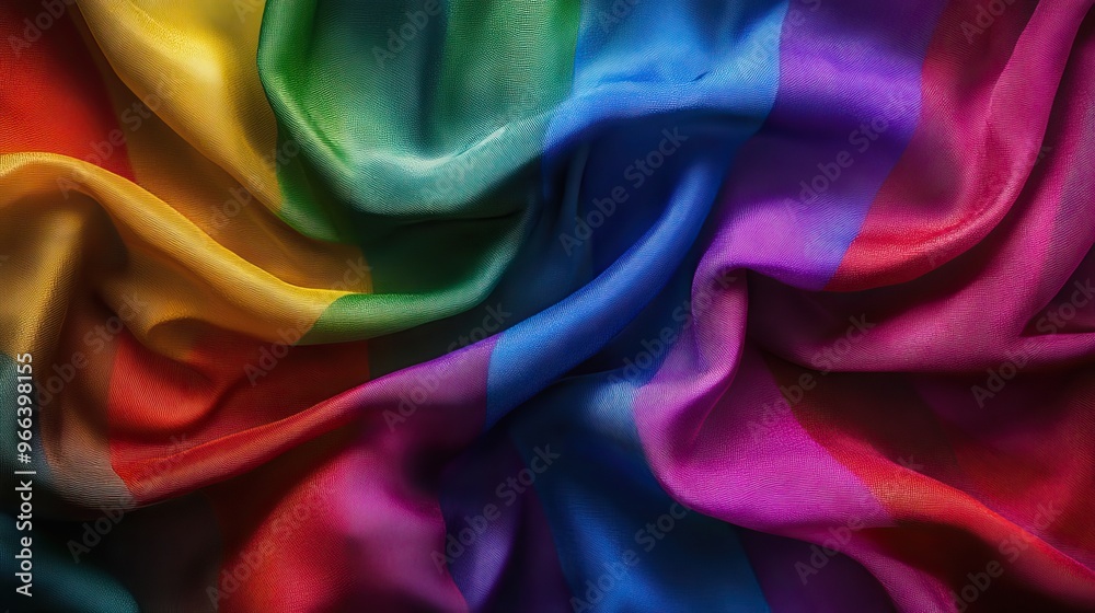 Vibrant rainbow pride flags waving at a parade, symbolizing love and diversity. AI generated image Vibrant rainbow pride flags waving at a parade, symbolizing love and diversity. AI generated image