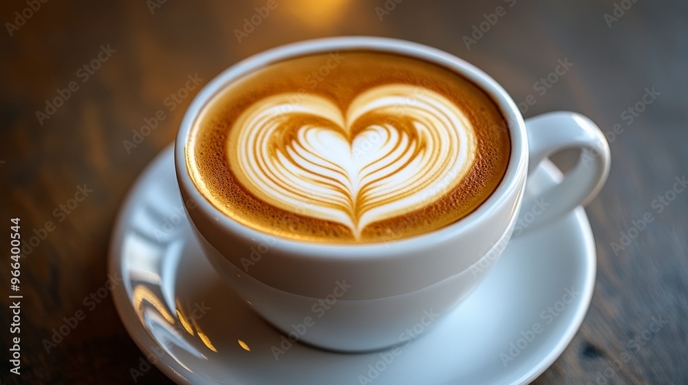Close-Up of Coffee Cup with Heart-Shaped Latte Art Close-Up of Coffee Cup with Heart-Shaped Latte Art