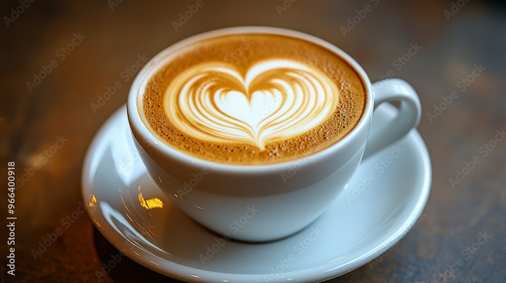 Close-Up of Coffee Cup with Heart-Shaped Latte Art Close-Up of Coffee Cup with Heart-Shaped Latte Art