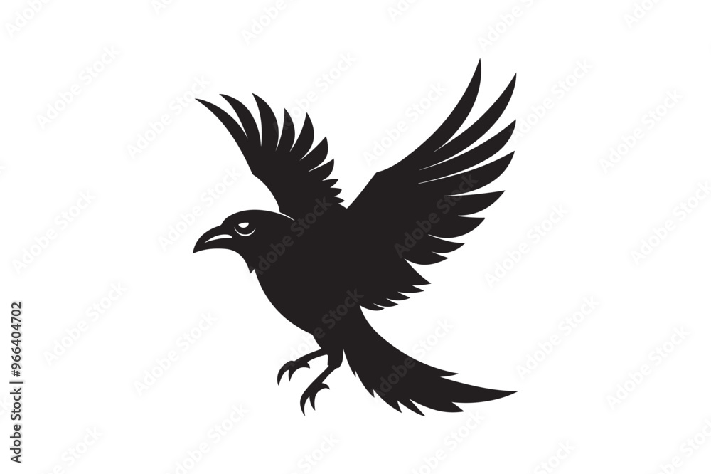 Crow silhouette vector illustration, Crow silhouette vector illustration,