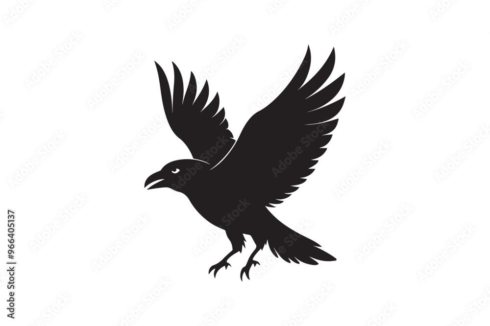 Obraz premium Crow silhouette vector illustration,