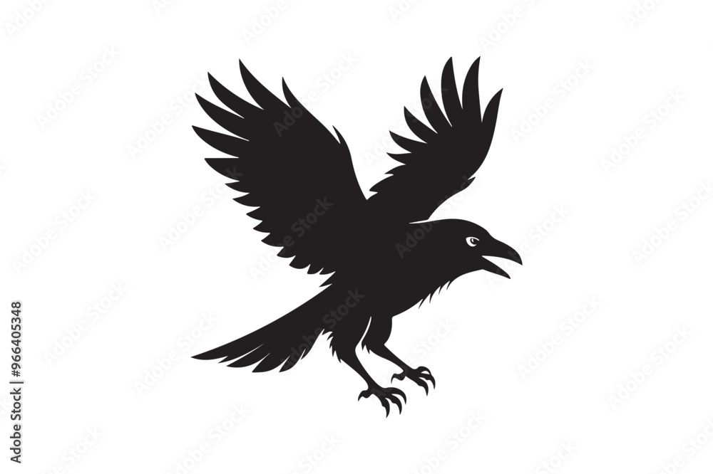 Obraz premium Crow silhouette vector illustration,