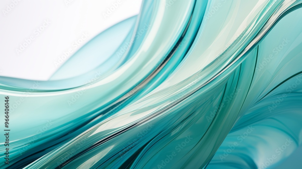 Fototapeta premium Abstract wavy glass shapes background creating a fluid and modern aesthetic for design projects