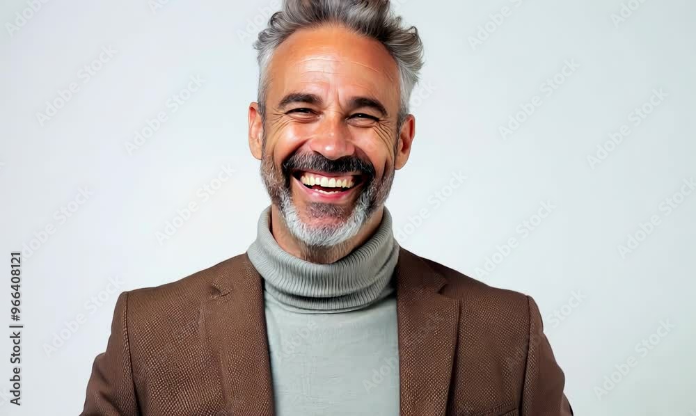 Portrait of a happy mature man smiling at camera isolated on a white background Portrait of a happy mature man smiling at camera isolated on a white background