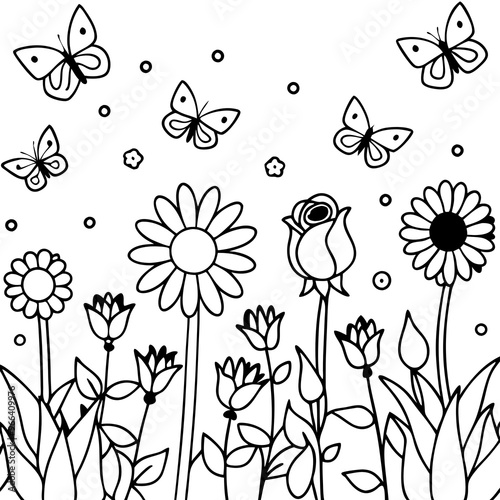 seamless pattern with flowers