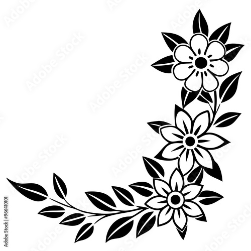 black and white floral background