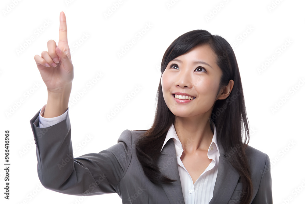 Asian female hand pointing upwards isolated on transparent background Asian female hand pointing upwards isolated on transparent background