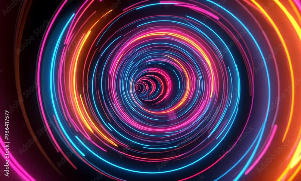 Abstract Neon Lights Tunnel Abstract Neon Lights Tunnel