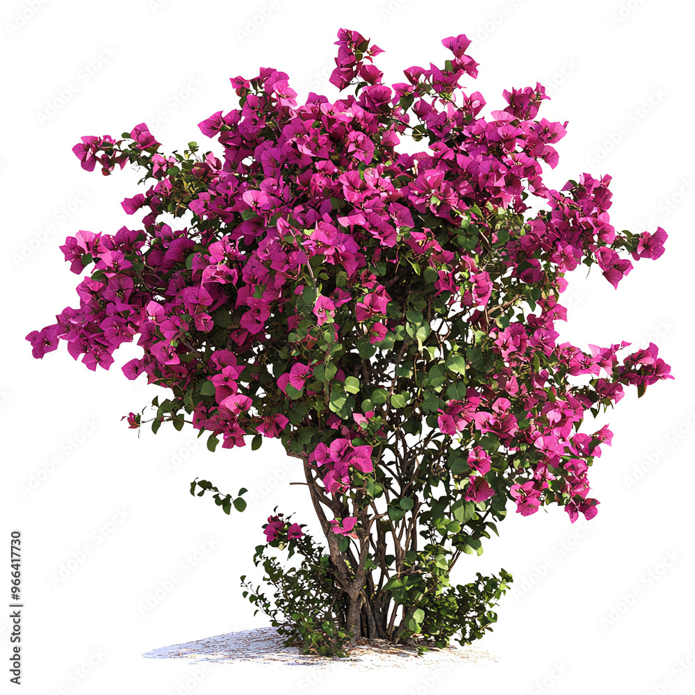 custom made wallpaper toronto digitalA vibrant bougainvillea bush adorned with bright pink flowers, set against a Transperant background., showcasing its lush foliage.