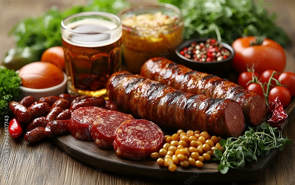 a plate of food with meat and vegetables. a plate of food with meat and vegetables.