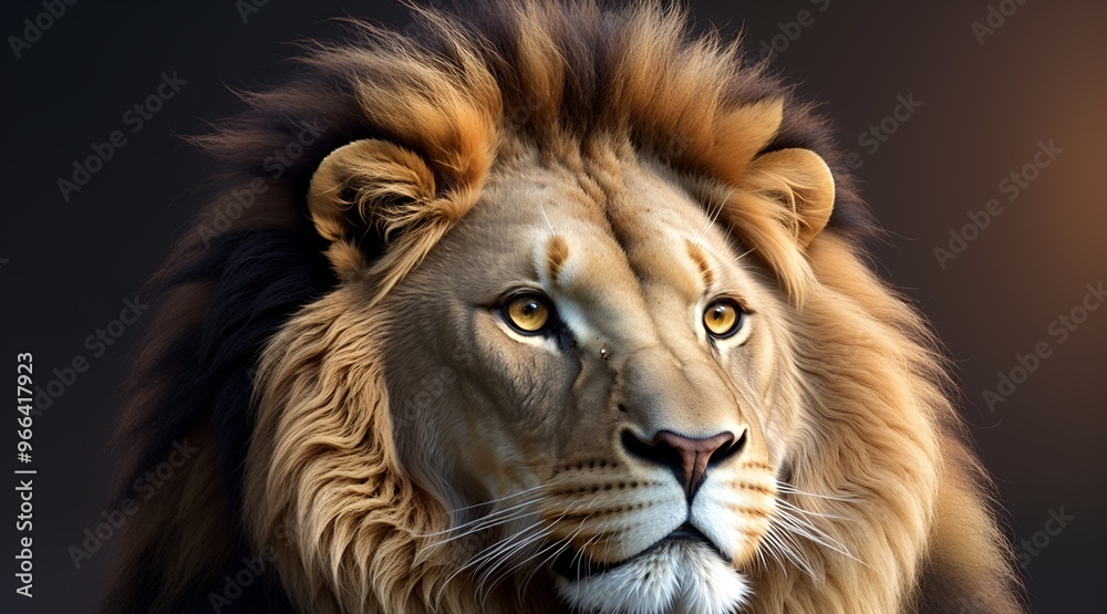 Fototapeta premium lion face close up