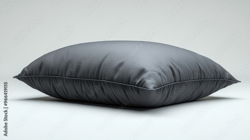 Single Dark Gray Pillow on White Background Single Dark Gray Pillow on White Background
