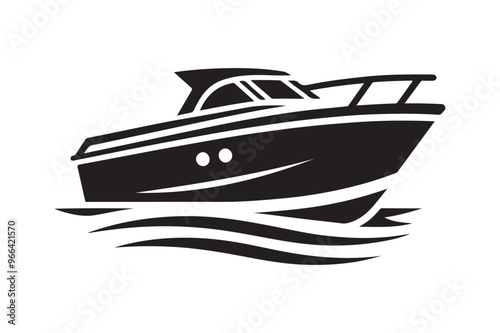 Download Motorboat Silhouette Vector Graphics – Perfect for Design Projects