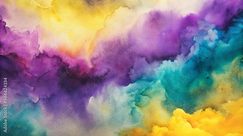 vibrant abstract watercolor background with purple and yellow hues, artistic design for copy space vibrant abstract watercolor background with purple and yellow hues, artistic design for copy space