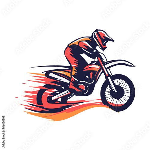 Motocross Rider Silhouette for Extreme Sports and Adventure Design