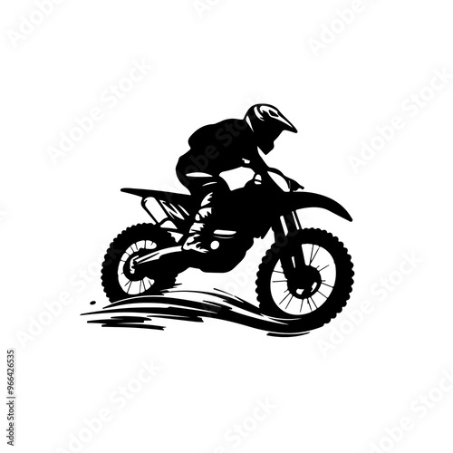 Motocross Rider Silhouette for Extreme Sports and Adventure Design