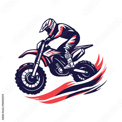 Motocross Rider Silhouette for Extreme Sports and Adventure Design