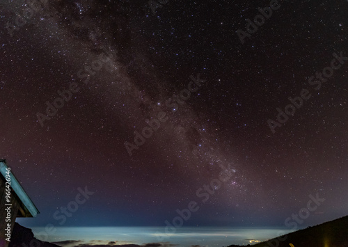 Milky way over the Kilimanjaro mountain