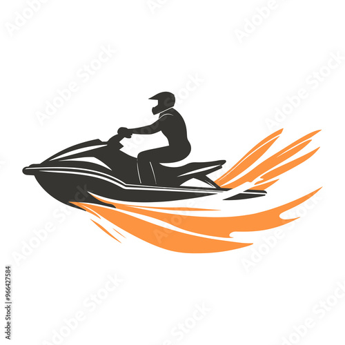 a jet ski boat with a transparent background.