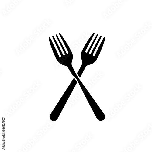 Crossed Forks and Knives Silhouette