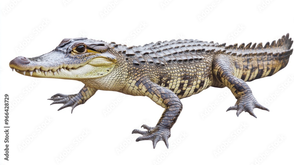 Close-up of a Crocodile with a White Background Close-up of a Crocodile with a White Background