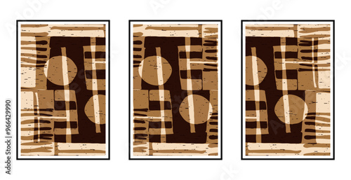 Set of 3 Abstract pattern. Illustration for printing on wall decorations. For use in graphics.