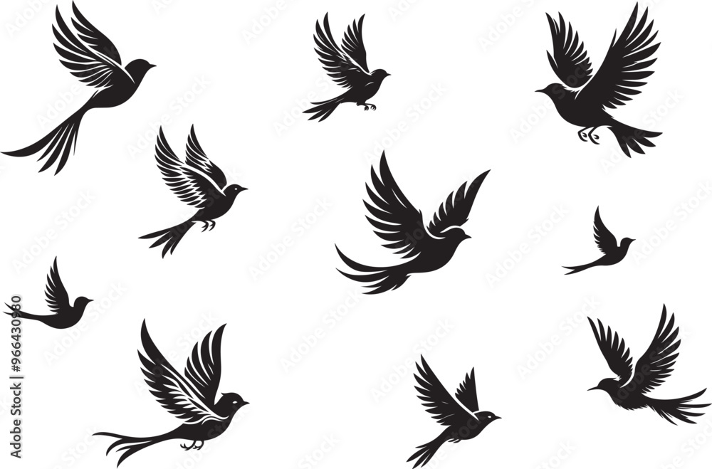 Flying bird group silhouette illustration eps 10 Flying bird group silhouette illustration eps 10