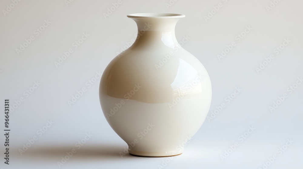 White Porcelain Vase with a Gentle Curve White Porcelain Vase with a Gentle Curve