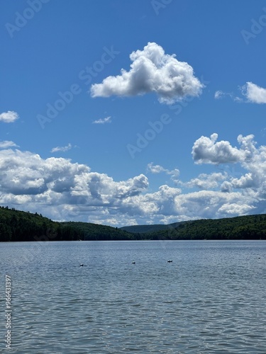 Wallpaper Mural View of mountains in the distance over a lake Torontodigital.ca