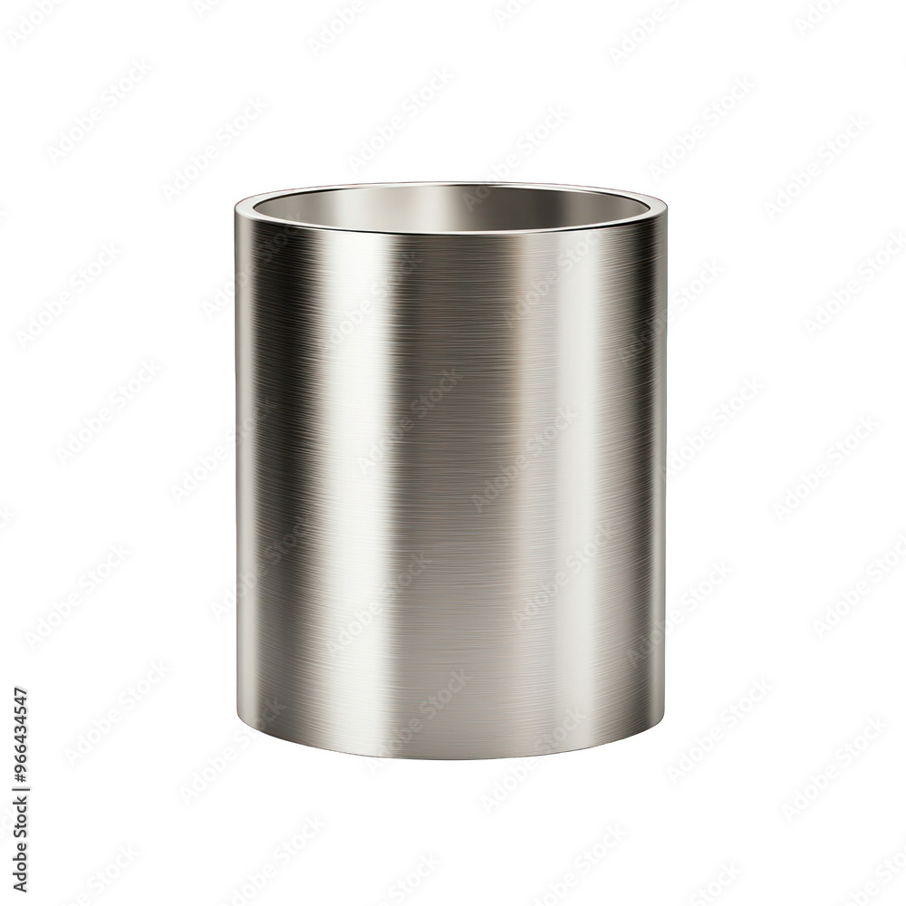 Shiny stainless steel container with a smooth finish, ideal for various uses in kitchens or offices. transparent background Shiny stainless steel container with a smooth finish, ideal for various uses in kitchens or offices. transparent background