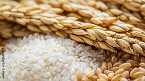  Two stacks of mixed rice adjacent