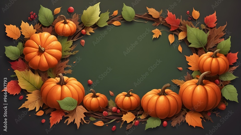 Fall Wooden Frame with Thanksgiving typography lettering, Background Concept Fall Wooden Frame with Thanksgiving typography lettering, Background Concept