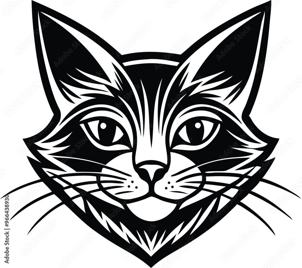 Cat head logo design icon symbol vector template. Silhouette cat head logo Cat head logo design icon symbol vector template. Silhouette cat head logo