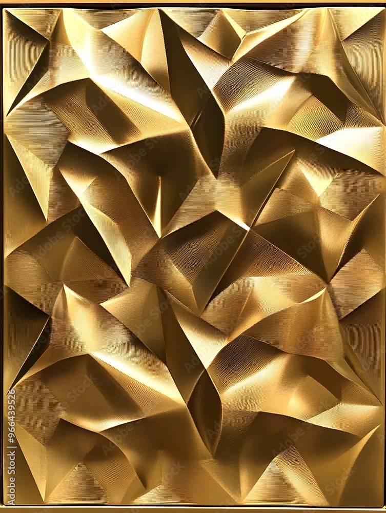 Obraz premium Art Deco Gold Frame, Geometric Pattern, 3D, Minimalism, Gold Frame, Art Deco, Frame