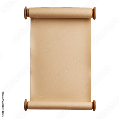 A blank scroll with rolled edges, perfect for creating unique designs, invitations, or as a decorative element. transparent background