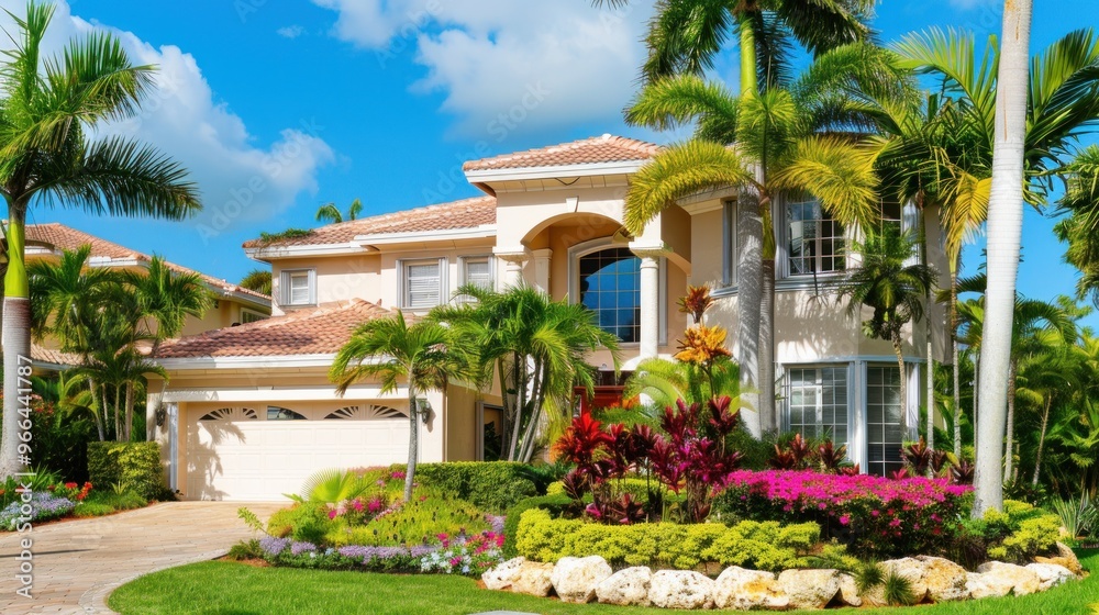 Fototapeta premium Luxury Home in Tropical Paradise